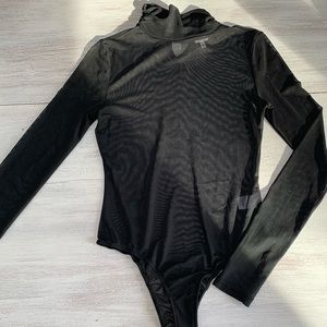 Sheer turtleneck bodysuit